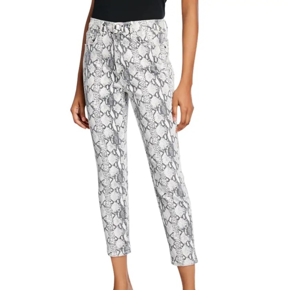 Frame Ali High Rise Cigarette Python Print Jeans